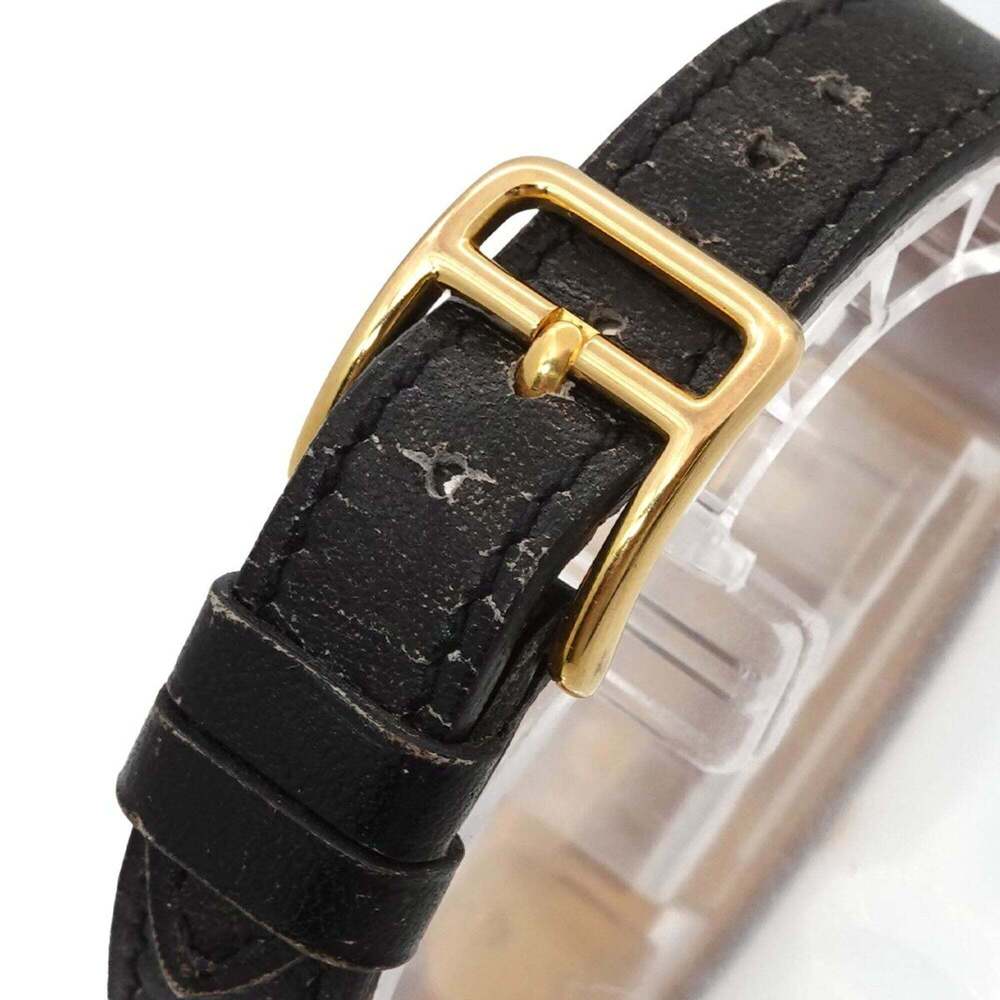 Hermes Gold Padlock Watch on Black Leather Strap - Picture 7 of 9